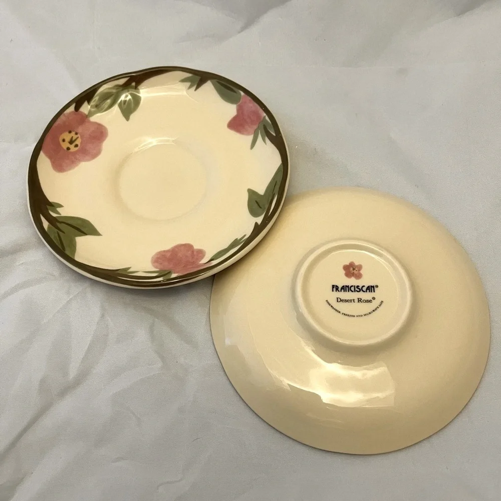 Franciscan Desert Rose Saucers, Set of 2, Vintage EUC